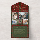 Frohe Weihnachten 5 Foto Collage rustikale kariert All In One Einladung (Innen Boden)