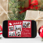 Frohe Weihnachten 5 Foto Collage Santa Sleigh