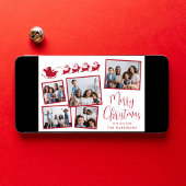 Frohe Weihnachten 5 Foto Collage Santa Sleigh