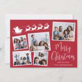 Frohe Weihnachten 5 Foto Collage Santa Sleigh (Vorderseite)