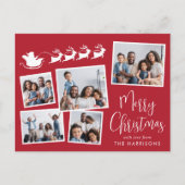 Frohe Weihnachten 5 Foto Collage Santa Sleigh (Vorderseite)