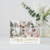 Frohe Weihnachten 5 FOTO Happy Holidays Gruß Postkarte (Stehend Vorderseite)