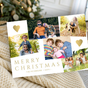Frohe Weihnachten 5 Fotos modern gold weiß