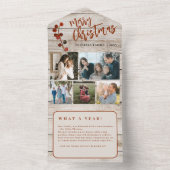 Frohe Weihnachten 5 Fotos rustikale Holzurlaub Kar All In One Einladung (Innen Boden)