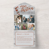 Frohe Weihnachten 5 Fotos rustikale Holzurlaub Kar All In One Einladung (Innen Boden)