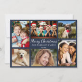 Frohe Weihnachten 6 Foto Collage Blue (Vorderseite)