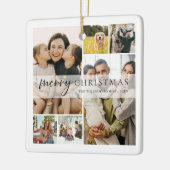 Frohe Weihnachten 6 Foto Collage Keramikornament (Links)
