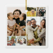 Frohe Weihnachten 6 Foto Collage Keramikornament (Rückseite)