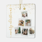 Frohe Weihnachten 6 Foto Collage Tree Keramikornament (Links)