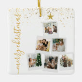 Frohe Weihnachten 6 Foto Collage Tree Keramikornament (Vorderseite)