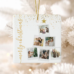 Frohe Weihnachten 6 Foto Collage Tree Keramikornament