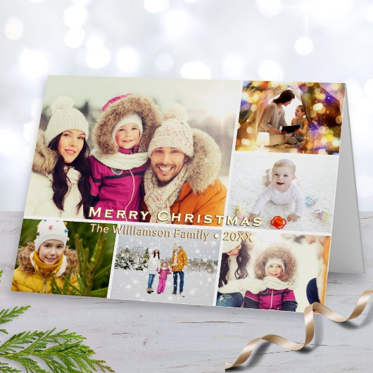 Frohe Weihnachten 6 Fotos Collage Personalisiert