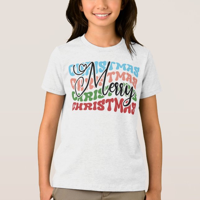 Frohe Weihnachten-79232 Tri-Blend Shirt (Vorderseite)