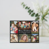 Frohe Weihnachten 7 Foto Collage Black (Stehend Vorderseite)