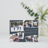 Frohe Weihnachten 7 Foto Collage elegant rot (Stehend Vorderseite)