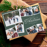 Frohe Weihnachten 7 Foto Kollaborationsjäger grün<br><div class="desc">Diese 7-Foto-Urlaubskarte bietet eine elegante Weihnachtsbehandlung und einen Raum für den individuellen Text. Die Collage aus Fotos macht es zu einer idealen Weihnachtskarte für Familien, um die Highlights des Jahres oder das Beste eines Fotos zu teilen. Die Jägerfarben Grün und Weiß sind festlich und die Vielfalt der Fotos macht es...</div>