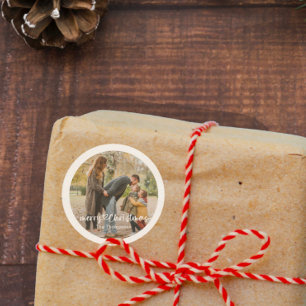 Frohe Weihnachten 8 Foto-Aufkleber Modern Family Runder Aufkleber