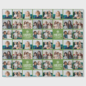 Frohe Weihnachten 8 Foto Collage - Schneeflocken F Geschenkpapier (Flach)