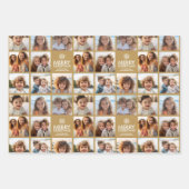 Frohe Weihnachten 8 Foto Collage - Schneeflocken F Geschenkpapier Set (Vorderseite 3)