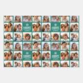 Frohe Weihnachten 8 Foto Collage - Schneeflocken F Geschenkpapier Set (Vorderseite 2)
