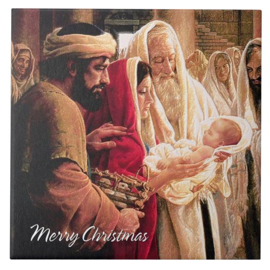 Frohe Weihnachten A1 Tile. Fliese (Vorderseite)