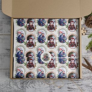 Frohe Weihnachten abgerundete Raute 2 Foto-Muster Seidenpapier