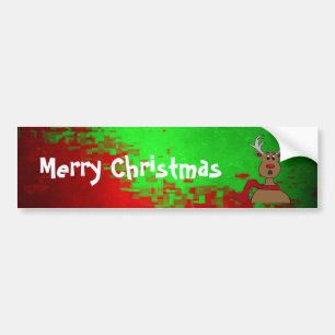 Frohe Weihnachten Abstrakt Red/Limon Rudolph Desig Autoaufkleber