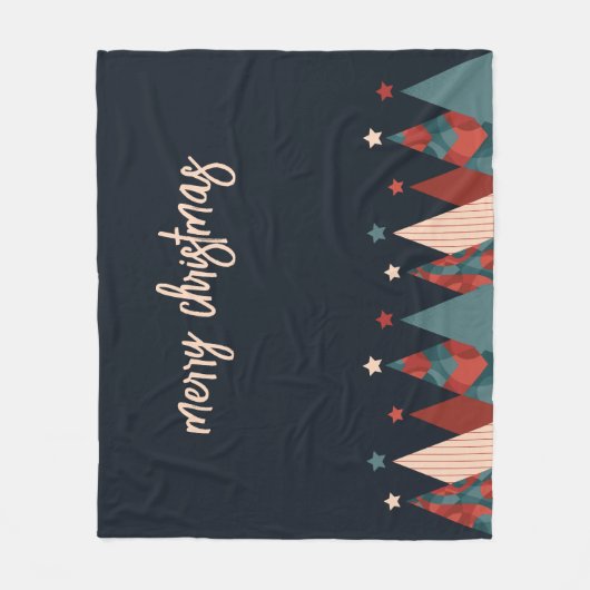 Frohe Weihnachten abstrakt Retro-Weihnachtsbaum Fleecedecke (Vorderseite)