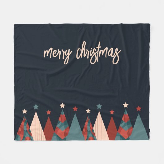 Frohe Weihnachten abstrakt Retro-Weihnachtsbaum Fleecedecke (Vorderseite (Horizontal))