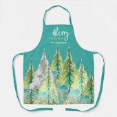 Frohe Weihnachten Abstrakt Winter Wasserfarbe Schürze (Vorderseite)