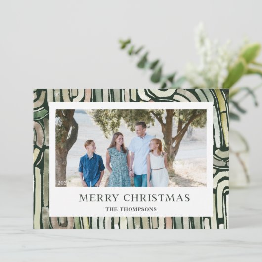 Frohe Weihnachten Abstrakte Aquarellrahmen (Stehend Vorderseite)