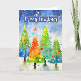 Frohe Weihnachten Abstrakte Bäume Karte