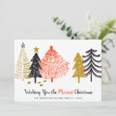 Frohe Weihnachten Abstrakte Bäume Moderne (Stehend Vorderseite)