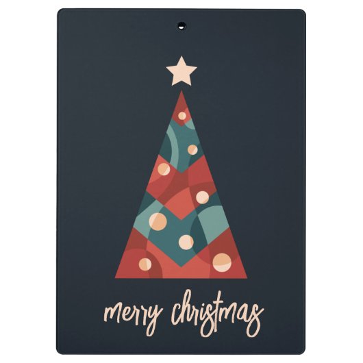 Frohe Weihnachten abstrakte Kunst Weihnachtsbaum Klemmbrett (Rückseite)