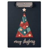 Frohe Weihnachten abstrakte Kunst Weihnachtsbaum Klemmbrett (Vorderseite)