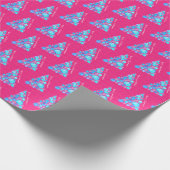 Frohe Weihnachten Abstrakte Lila Bäume rosa Papier Geschenkpapier (Ecke)