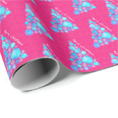 Frohe Weihnachten Abstrakte Lila Bäume rosa Papier Geschenkpapier (Rolleneckpunkt)