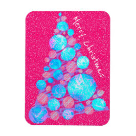 Frohe Weihnachten Abstrakten Lila Baum Urlaub Magnet