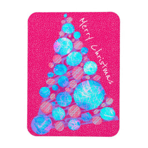 Frohe Weihnachten Abstrakten Lila Baum Urlaub Magnet