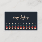 Frohe Weihnachten abstrakten Pinienbaum-Design Visitenkarte (Rückseite)