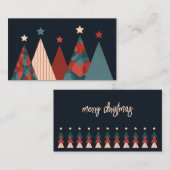 Frohe Weihnachten abstrakten Pinienbaum-Design Visitenkarte (Vorne/Hinten)