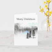 Frohe Weihnachten, Abstrakter Bäume Wasserfarbenwa Karte (Gelbe Blume)
