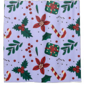 Frohe Weihnachten Abstraktes Muster Duschvorhang (Vorderseite)