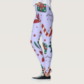 Frohe Weihnachten Abstraktes Muster Leggings (Links)