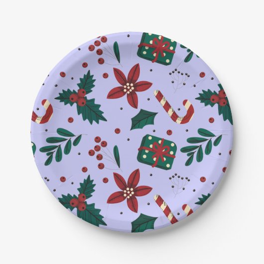 Frohe Weihnachten Abstraktes Muster Pappteller (Vorderseite)