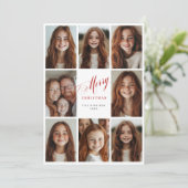 Frohe Weihnachten acht Multi-Foto-Design Einladung (Stehend Vorderseite)