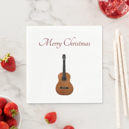 Frohe Weihnachten Acoustic Gitarre Musical Serviette (Beispiel)
