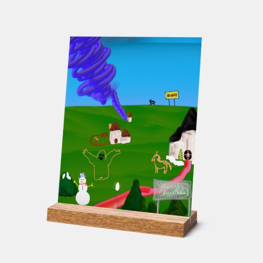 Frohe Weihnachten! Acrylschild (Winkel)