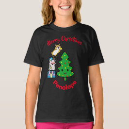 Frohe Weihnachten Adorable Corgi & Unicorn mit Sta T-Shirt