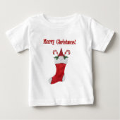 Frohe Weihnachten Adorable Gnome in Rotem Strumpf Baby T-shirt (Vorderseite)